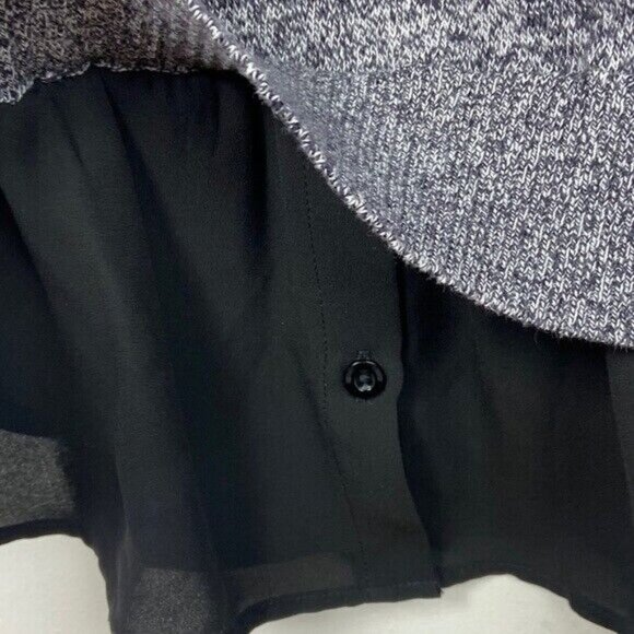 Torrid Black White Marled Rose Embroidered‎ Sweater Size Large Pullover Knit 00 - Picture 6 of 7